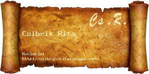 Csibrik Rita névjegykártya