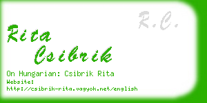 rita csibrik business card